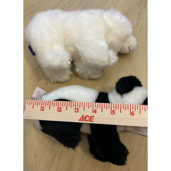 2- World Wildlife Fund 8" Polar Bear & Panda Bear GUND Plush Stuffed Animals 2 - Picture 4 of 16